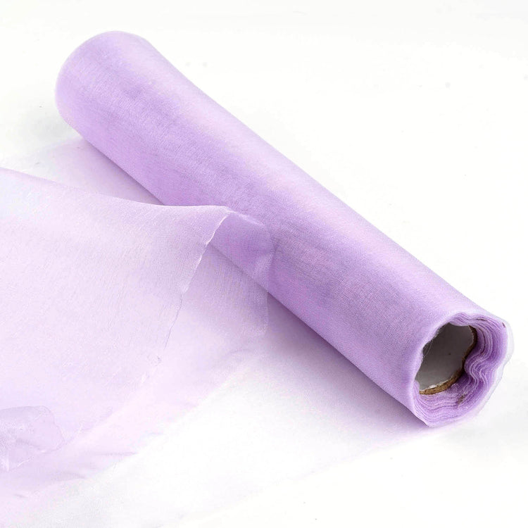 12inch x 10yd | Lavender Lilac Sheer Chiffon Fabric Bolt, DIY Voile Drapery Fabric