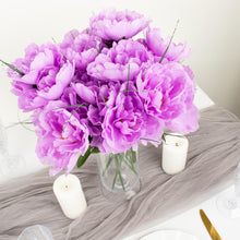 Lavender Silk Peonies Bouquet With 12 Bushes For Artificial Flower Arrangements