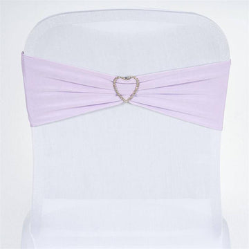 5 Pack | 5"x12" Lavender Lilac Spandex Stretch Chair Sashes Bands