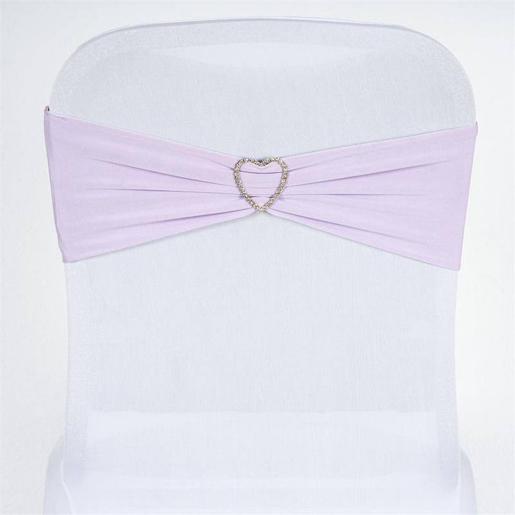 5 Pack Lavender Lilac Spandex Stretch Chair Sashes Bands Heavy Duty with Two Ply Spandex - 5x12inch