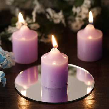 12 Pack Lavender Lilac Votive Candles, Mini Multi-Purpose Candle Decor 2"