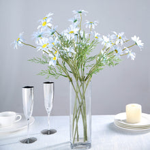 6 Branches Artificial Light Blue Daisy Flowers 