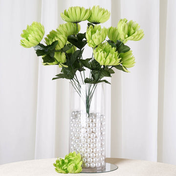 Add a Pop of Lime to Your Decor with Artificial Chrysanthemum Flowers