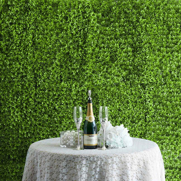Lime Green Boxwood Hedge Genlisea Garden Wall Backdrop Mat 4 Artificial Panels 11 Sq ft.