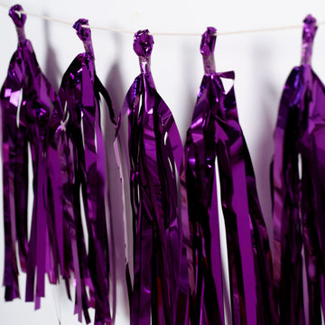 Add a Touch of Elegance with Purple Hanging Foil Tassel Garland