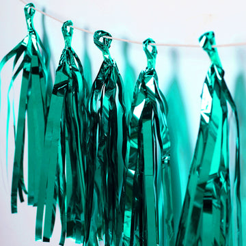 Turquoise Hanging Foil Tassel Garland: Add Vibrant Elegance to Your Party Decor