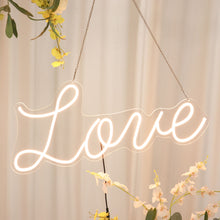 27 Inch LED Love Neon Light Sign Party Wall Décor 5 Feet Hanging Chain 