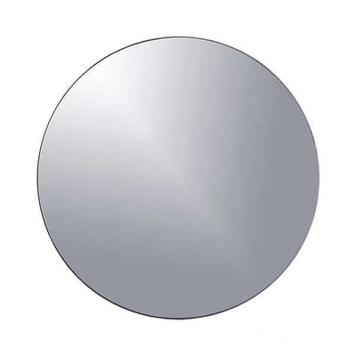 Round wall mirror with a sleek, modern design.