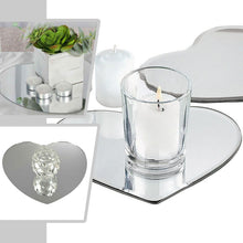 4 Pack | 12inch Heart Glass Mirror Table Centerpiece, Hanging Wall Decor