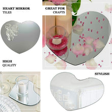 6 Pack | 10inch Heart Glass Mirror Table Centerpiece, Hanging Wall Decor