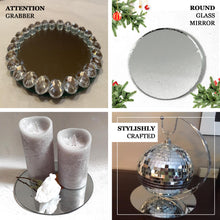 4 Pack | 12inch Round Glass Mirror Table Centerpiece, Hanging Wall Decor