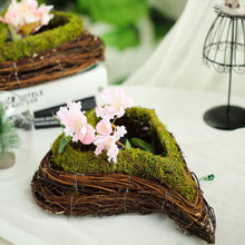 Set of 2 | Natural Twig Green Heart Preserved Mood Moss Planter Box - 14" & 11"