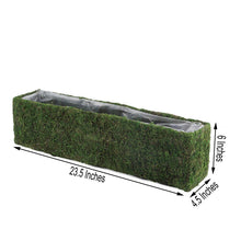 Rectangle 23 Inch Preserved Moss Metal Planter Boxes with Inner Lining 