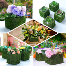 Square Shaped Preserved Moss Planter Boxes 6 Inch x 6 Inch with Inner Lining 4 Pack 