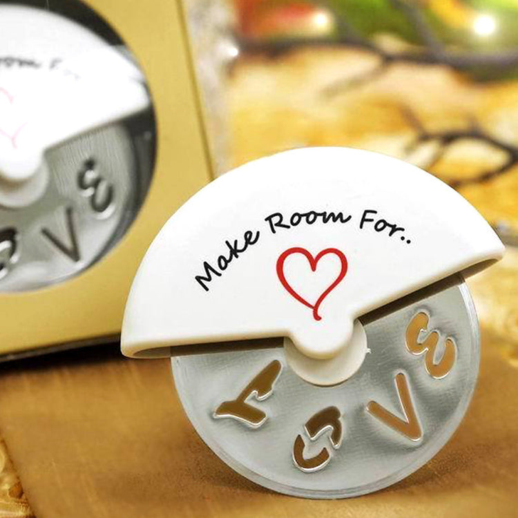 Stainless Steel Pizza Cutter Make Room For Love Party Favor