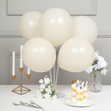 25 Pack | 12" Matte Pastel Beige Helium/Air Latex Party Balloons
