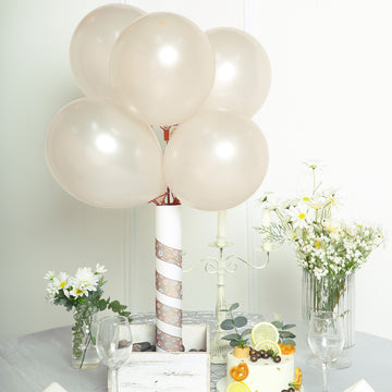 25 Pack Matte Pastel Cream Helium or Air Latex Party Balloons 12"