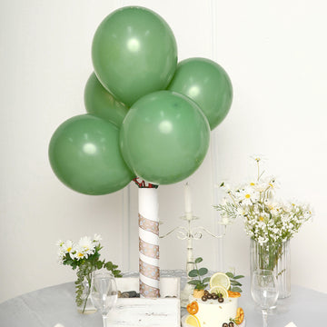 25 Pack Matte Pastel Dusty Sage Green Helium/Air Latex Party Balloons 12"