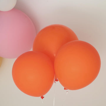 10 Pack | 18" Matte Pastel Orange Helium or Air Latex Party Balloons
