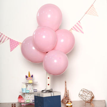 25 Pack Matte Pastel Pink Helium or Air Latex Party Balloons 12"