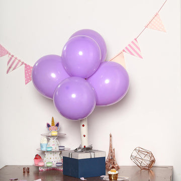 25 Pack Matte Pastel Purple Helium or Air Latex Party Balloons 12"