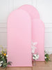 Set of 3 | Matte Pink Spandex Fitted Wedding Arch Covers For Round Top