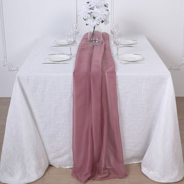 Elevate Your Event Decor with the Mauve Chiffon Table Runner