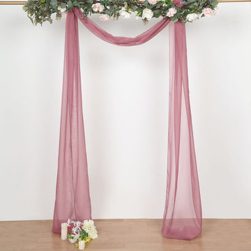 Elegant Mauve Cinnamon Rose Sheer Organza Wedding Arch Drapery Fabric