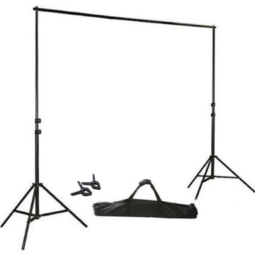 Metal Adjustable Photography Backdrop Stand Kit and FREE Clips 8ftX10ft