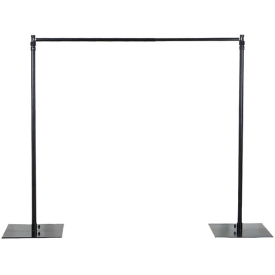 Black clothing rack with sturdy bases for garment display