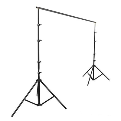 Black adjustable backdrop support stand for photography studio use