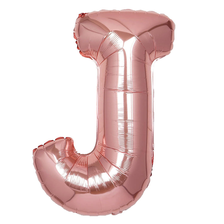 40inch Metallic Blush Mylar Foil Helium/Air Alphabet Letter Balloon - J#whtbkgd