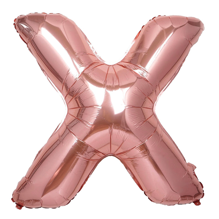 40inch Metallic Blush Mylar Foil Helium/Air Alphabet Letter Balloon - X#whtbkgd