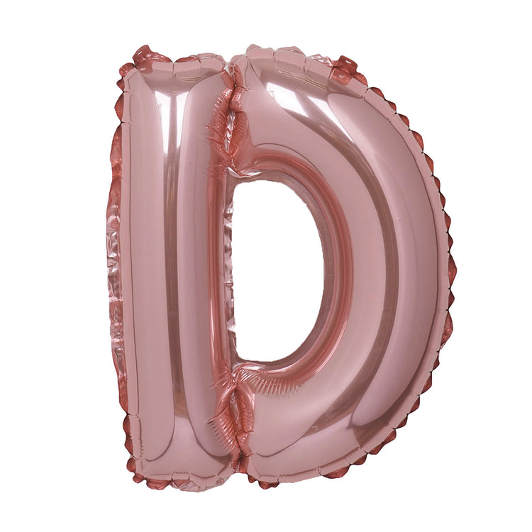 16 inch Metallic Blush Mylar Foil Letter Balloons - D#whtbkgd