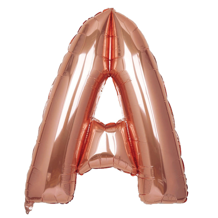 40 Inch Metallic Blush & Rose Gold Mylar Foil A Letter Balloons#whtbkgd