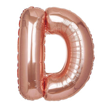40 Inch Metallic Blush & Rose Gold Mylar Foil D Letter Balloons#whtbkgd