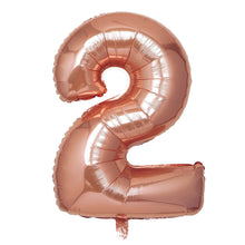 40 Inch Metallic Blush & Rose Gold Mylar Foil Number 2 Balloons#whtbkgd