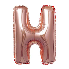 16 Inch Metallic Blush & Rose Gold Mylar Foil H Letter Balloons#whtbkgd