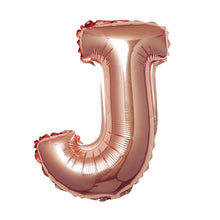 16 Inch Metallic Blush & Rose Gold Mylar Foil J Letter Balloons#whtbkgd