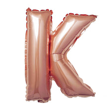 16 Inch Metallic Blush & Rose Gold Mylar Foil K Letter Balloons#whtbkgd