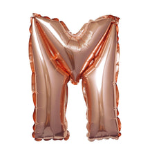 16 Inch Metallic Blush & Rose Gold Mylar Foil M Letter Balloons#whtbkgd