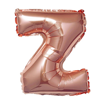 16" Metallic Rose Gold Mylar Foil Letter Balloons - Z