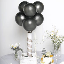 25 Pack | 12inch Metallic Chrome Charcoal Gray Latex Helium/Air Balloons