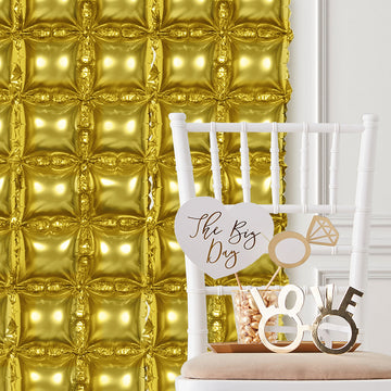Create a Memorable Event with the 10 Pack Metallic Gold Double Row Balloon Wall