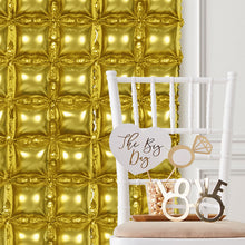 Pack Of Ten Metallic Gold Foil Balloons In Double Rows Square Style For Balloon Backdrops