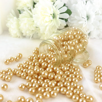 1000 Pack | 10mm Metallic Gold Faux Craft Pearl Beads and Vase Filler
