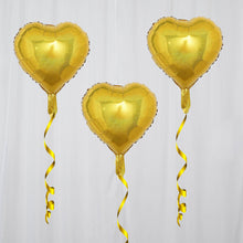 2 Pack | 15inch 4D Metallic Gold Heart Mylar Foil Helium or Air Balloons