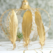 30 Pack Natural Goose Feathers Metallic Gold 