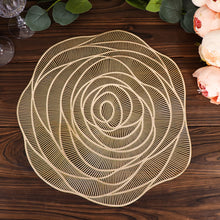 Gold Round Placemats with Rose Flower Design