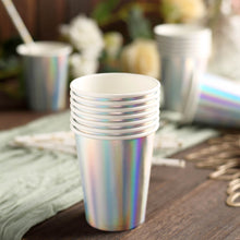 24 Pack Metallic Iridescent Disposable Party All Purpose 9 Ounce Paper Cups